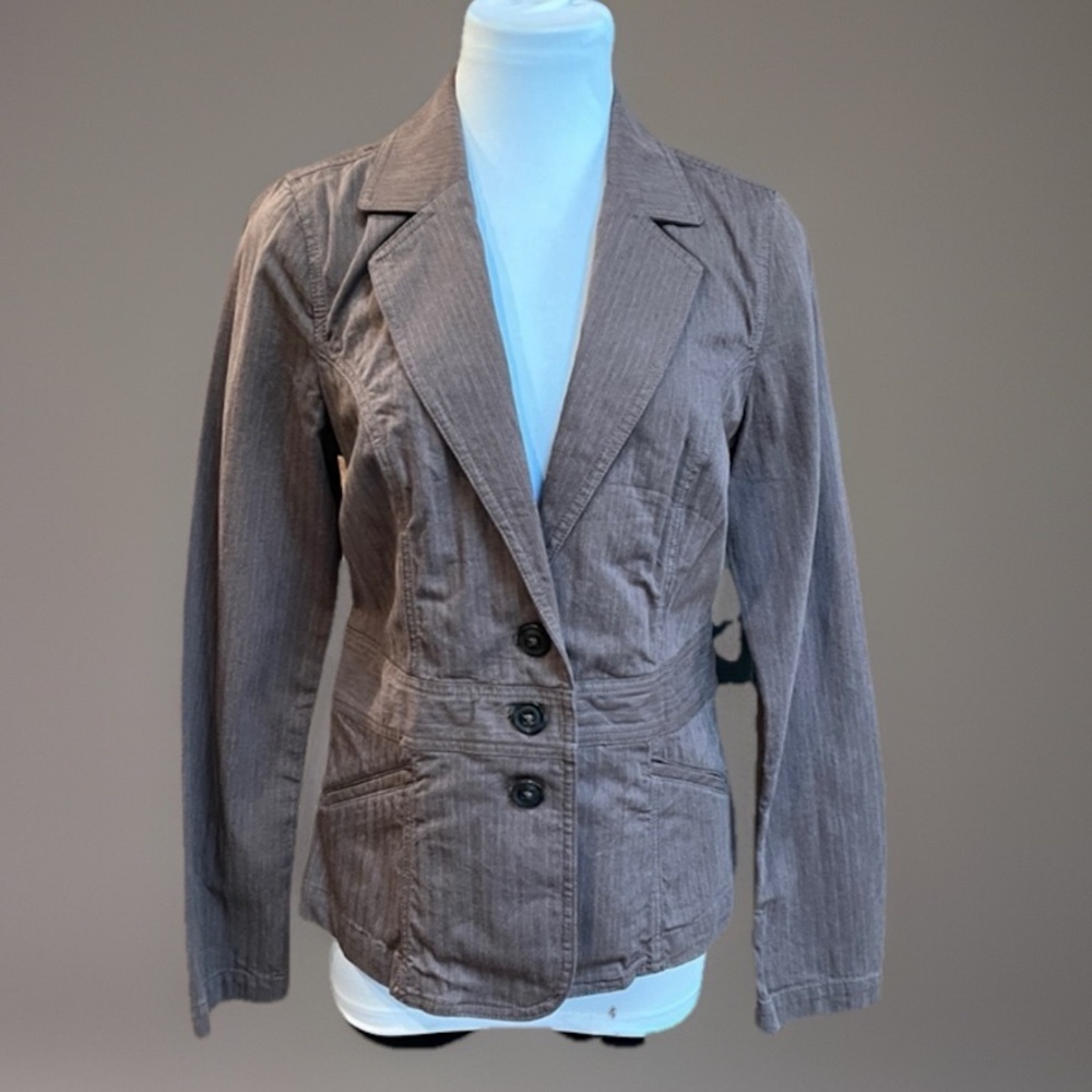 SONOMA S Brown BoHo Hippie CHIC Stretch Layering Cargo CHIC Blazer Jacket